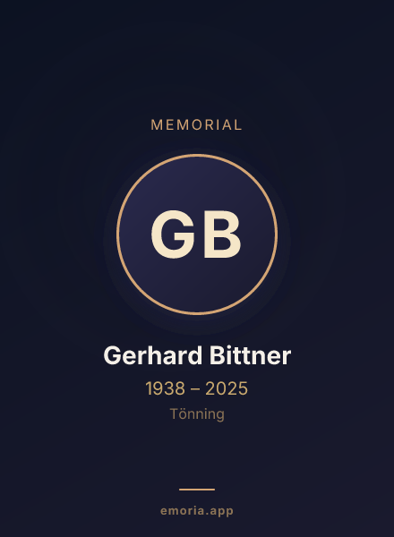 Memorial portrait of Gerhard Bittner