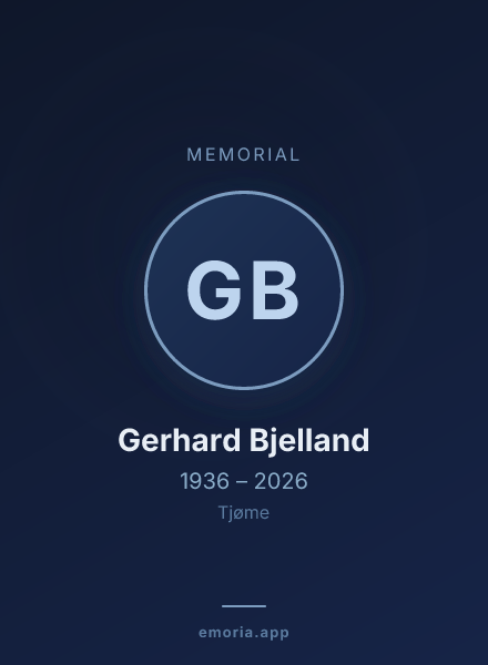 Memorial portrait of Gerhard Bjelland