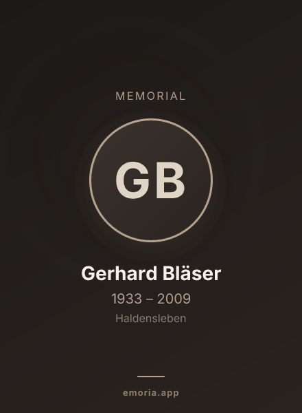 Memorial portrait of Gerhard Bläser
