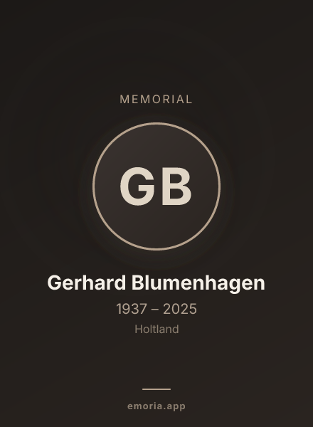 Memorial portrait of Gerhard Blumenhagen