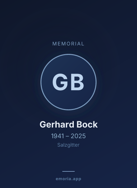 Memorial portrait of Gerhard Bock