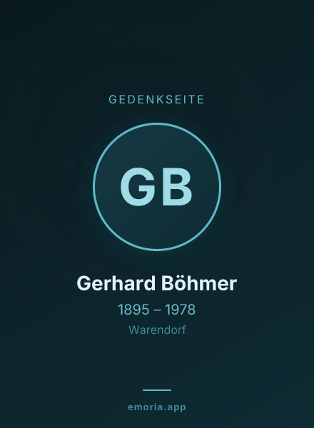 Gedenkportrait von Gerhard Böhmer