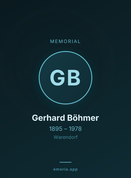 Memorial portrait of Gerhard Böhmer