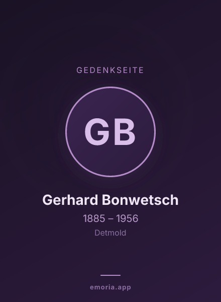 Gedenkportrait von Gerhard Bonwetsch