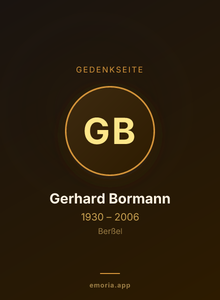Gedenkportrait von Gerhard Bormann