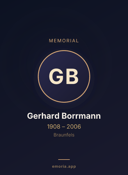 Memorial portrait of Gerhard Borrmann