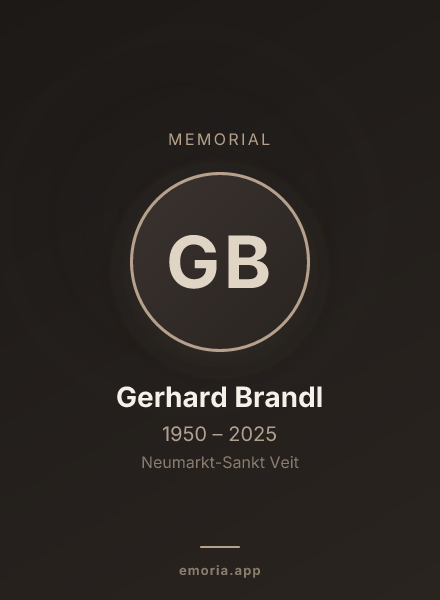 Memorial portrait of Gerhard Brandl