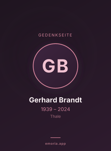 Gedenkportrait von Gerhard Brandt