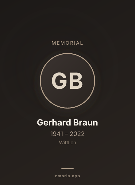 Memorial portrait of Gerhard Braun