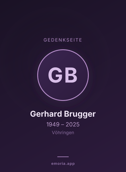Gedenkportrait von Gerhard Brugger