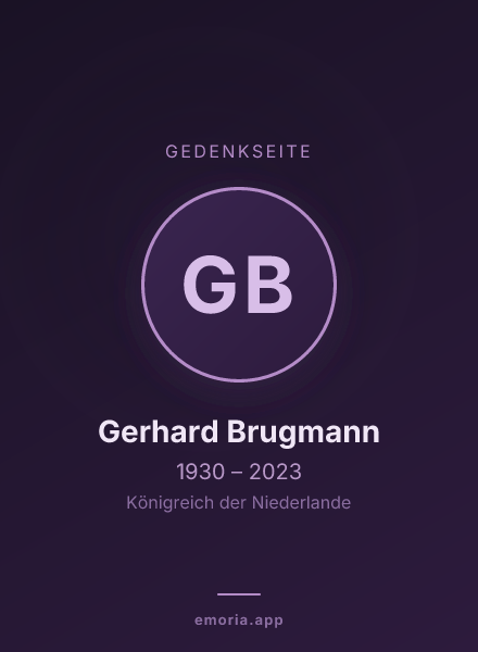Gedenkportrait von Gerhard Brugmann