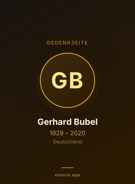Gedenkportrait von Gerhard Bubel
