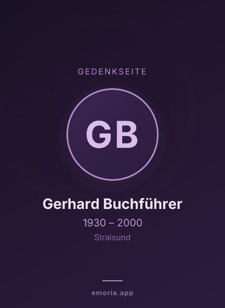 Gedenkportrait von Gerhard Buchführer