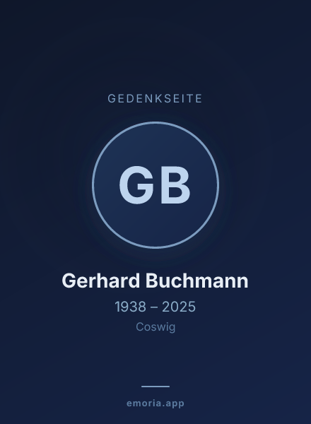 Gedenkportrait von Gerhard Buchmann