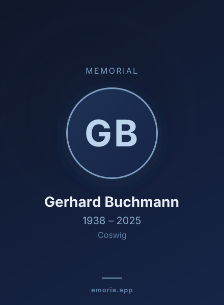 Memorial portrait of Gerhard Buchmann
