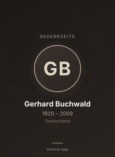 Gedenkportrait von Gerhard Buchwald