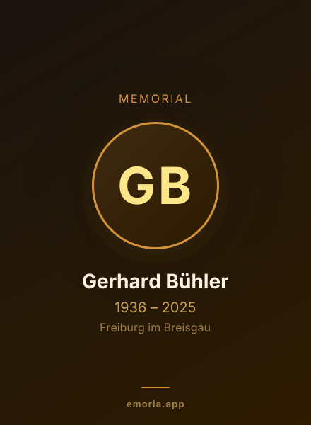 Memorial portrait of Gerhard Bühler