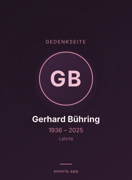 Gedenkportrait von Gerhard Bühring