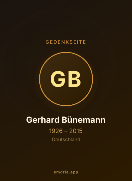 Gedenkportrait von Gerhard Bünemann