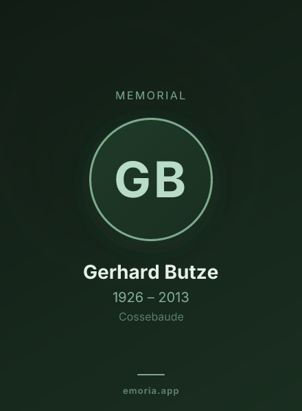 Memorial portrait of Gerhard Butze