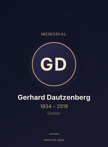 Memorial portrait of Gerhard Dautzenberg