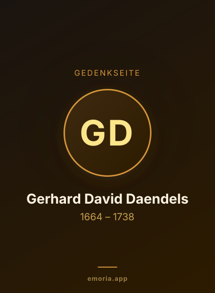 Gedenkportrait von Gerhard David Daendels