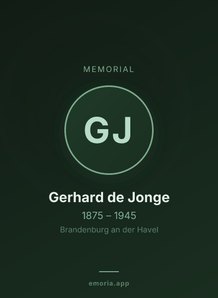 Memorial portrait of Gerhard de Jonge