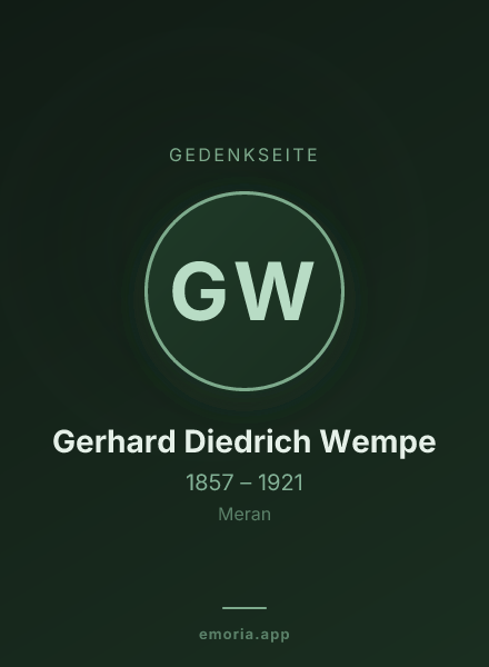 Gedenkportrait von Gerhard Diedrich Wempe