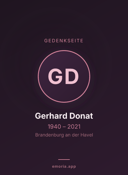 Gedenkportrait von Gerhard Donat