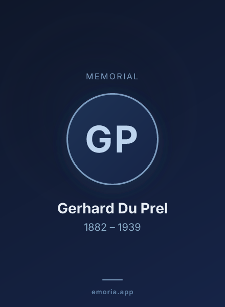 Memorial portrait of Gerhard Du Prel