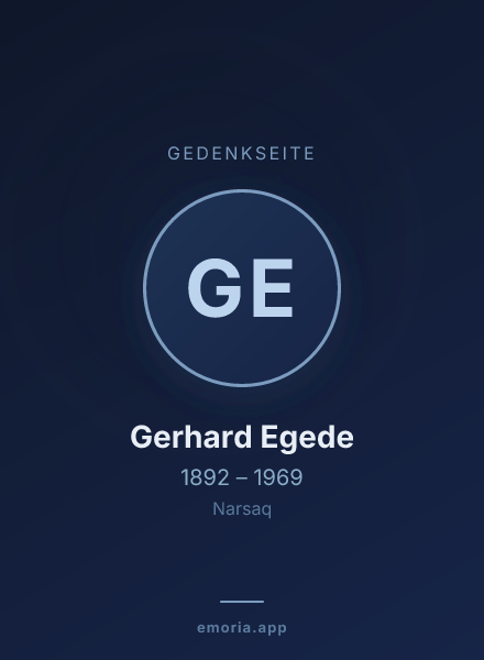 Gedenkportrait von Gerhard Egede