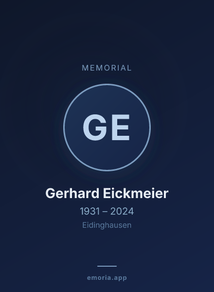 Memorial portrait of Gerhard Eickmeier