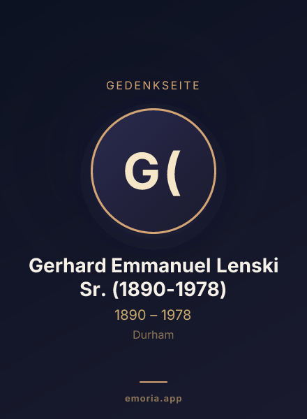 Gedenkportrait von Gerhard Emmanuel Lenski Sr. (1890-1978)