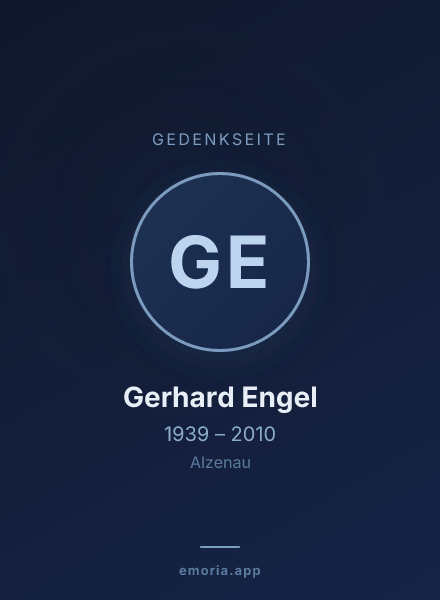 Gedenkportrait von Gerhard Engel