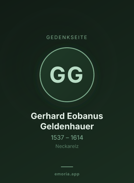 Gedenkportrait von Gerhard Eobanus Geldenhauer