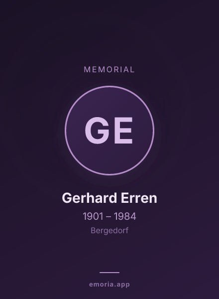 Memorial portrait of Gerhard Erren