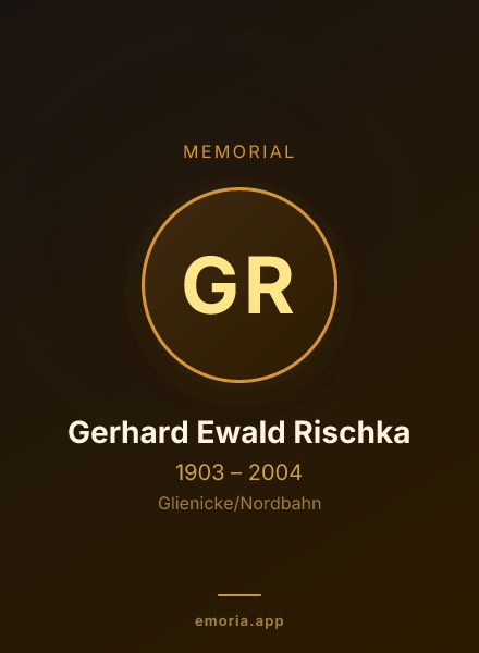 Memorial portrait of Gerhard Ewald Rischka