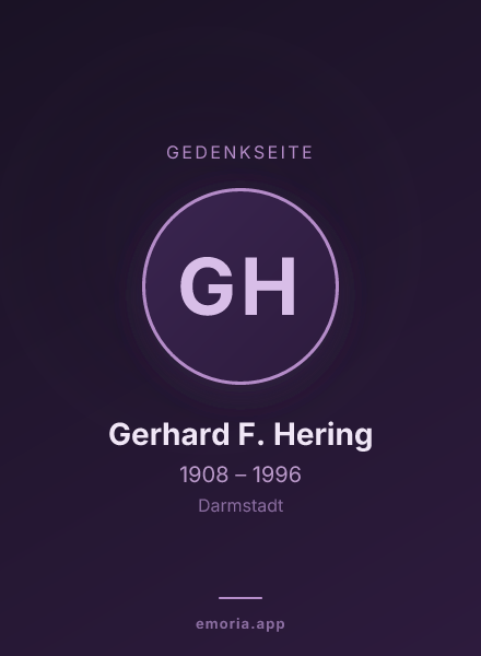 Gedenkportrait von Gerhard F. Hering