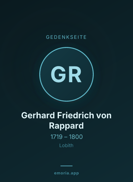 Gedenkportrait von Gerhard Friedrich von Rappard