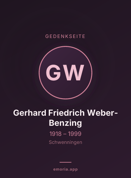 Gedenkportrait von Gerhard Friedrich Weber-Benzing