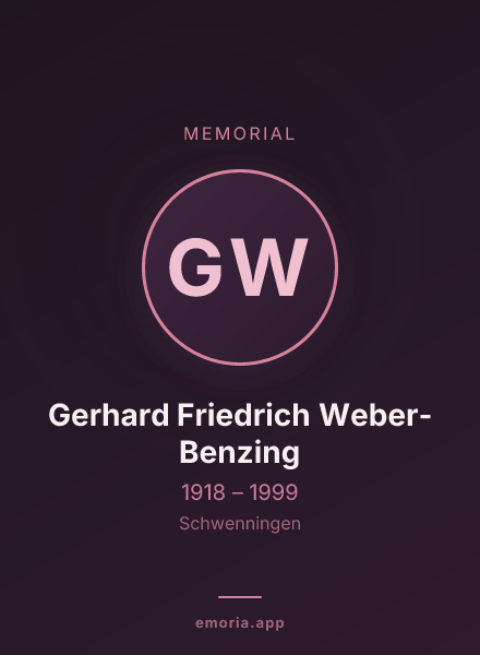 Memorial portrait of Gerhard Friedrich Weber-Benzing