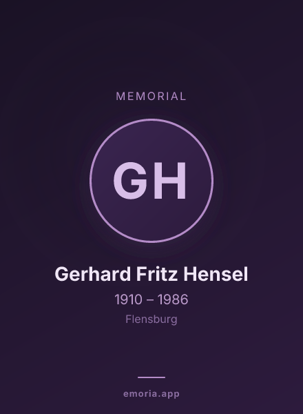 Memorial portrait of Gerhard Fritz Hensel