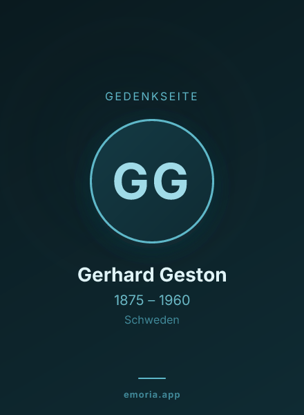 Gedenkportrait von Gerhard Geston