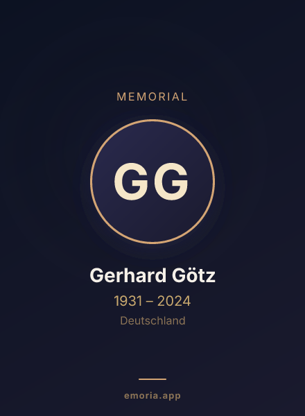 Memorial portrait of Gerhard Götz