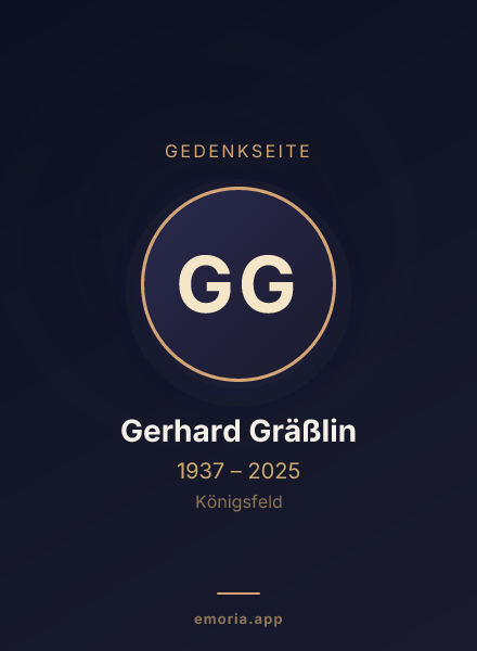 Gedenkportrait von Gerhard Gräßlin
