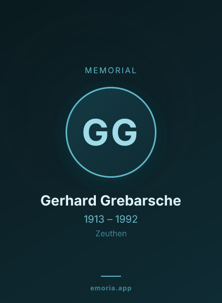 Memorial portrait of Gerhard Grebarsche