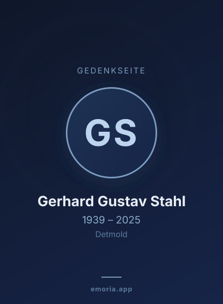 Gedenkportrait von Gerhard Gustav Stahl