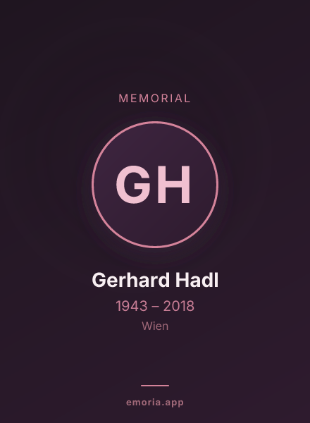 Memorial portrait of Gerhard Hadl