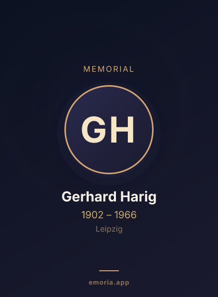 Memorial portrait of Gerhard Harig