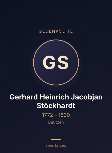 Gedenkportrait von Gerhard Heinrich Jacobjan Stöckhardt